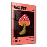 Yayoi Kusama Red Mushroom Japanese Pop Art | Glass Wall Art