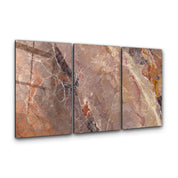 Terracotta Marble Trio | Glass Wall Art