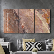 Terracotta Marble Trio | Glass Wall Art