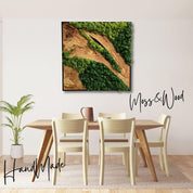 Moss and Olive Tree Wood Wall Art 2 Colors | Premium Handmade Wall Sculptures - Artdesigna