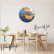 Coastal Azure Timekeeper | Premium Handmade Wall Clocks - Artdesigna