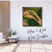 Moss and Olive Tree Wood Wall Art 2 Colors | Premium Handmade Wall Sculptures - Artdesigna