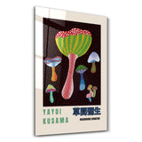 Yayoi Kusama Mushrooms Japanese Pop Art | Glass Wall Art