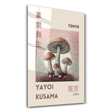Yayoi Kusama Mushroom Poster Japanese Pop Art | Glass Wall Art