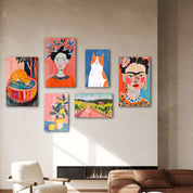 Eclectic and Pastel Gallery Glass Wall Art Set - Artdesigna