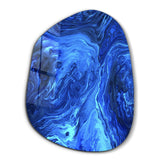 ・"Blue Ink"・Amorphous Collection Glass Wall Art