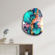 ・"Dance of Watercolors"・Amorphous Collection Glass Wall Art - ArtDesigna Glass Printing Wall Art