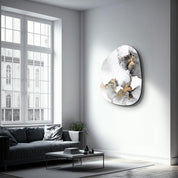 ・"Marble with Golden Dust"・Amorphous Collection Glass Wall Art - ArtDesigna Glass Printing Wall Art