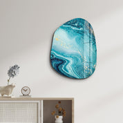 ・"Deep Blue"・Amorphous Collection Glass Wall Art - ArtDesigna Glass Printing Wall Art