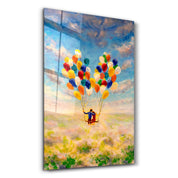 Abstract Colorful Baloons | Glass Wall Art - Artdesigna