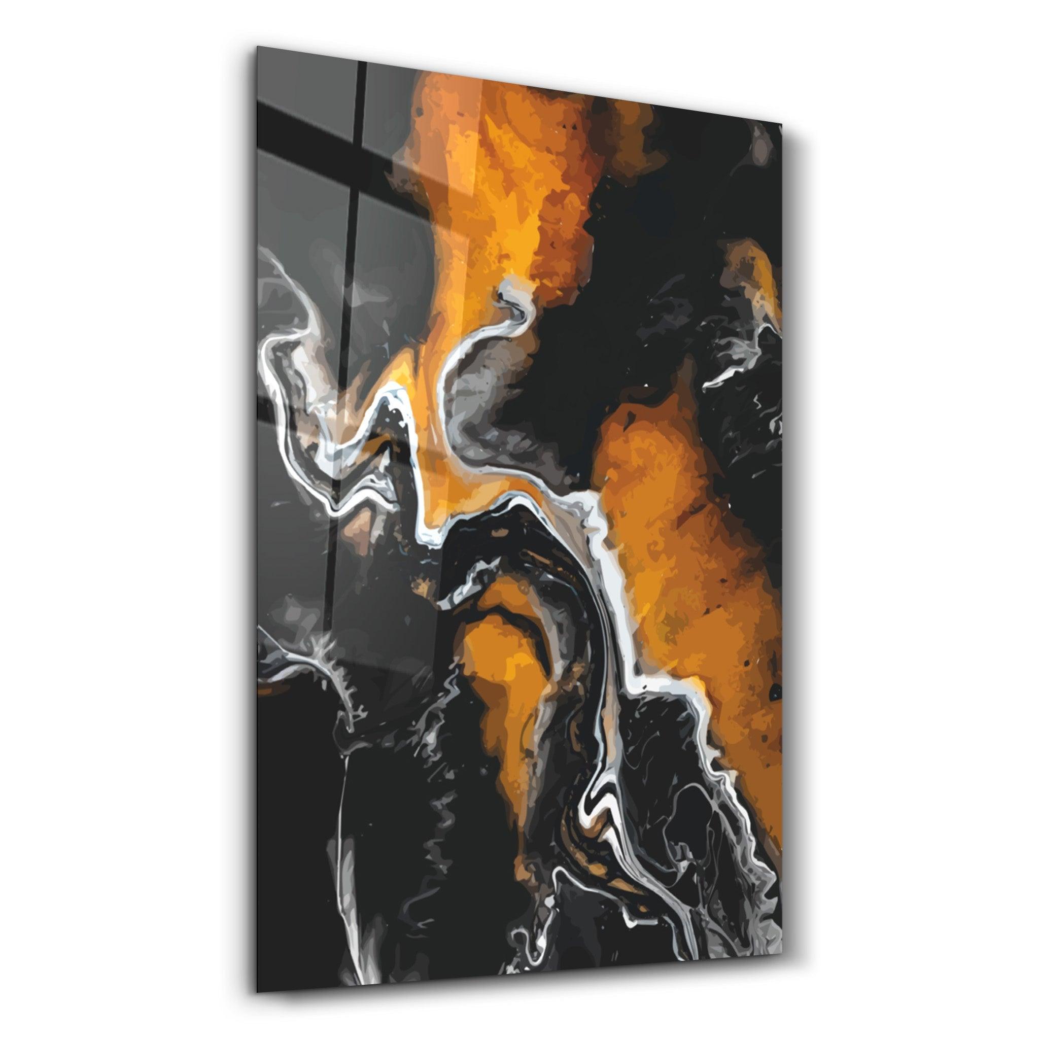 Abstract Shapes V8 | Glass Wall Art - Artdesigna