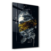 Abstract Yellow Poseidon | Glass Wall Art - Artdesigna