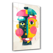 Abstract Colorful Face V1 | Glass Wall Art - Artdesigna