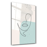 Abstract Shapes and Face V2 | Glass Wall Art