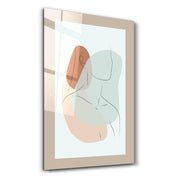 Shapes and Woman Portrait V3 | Glass Wall Art - Artdesigna