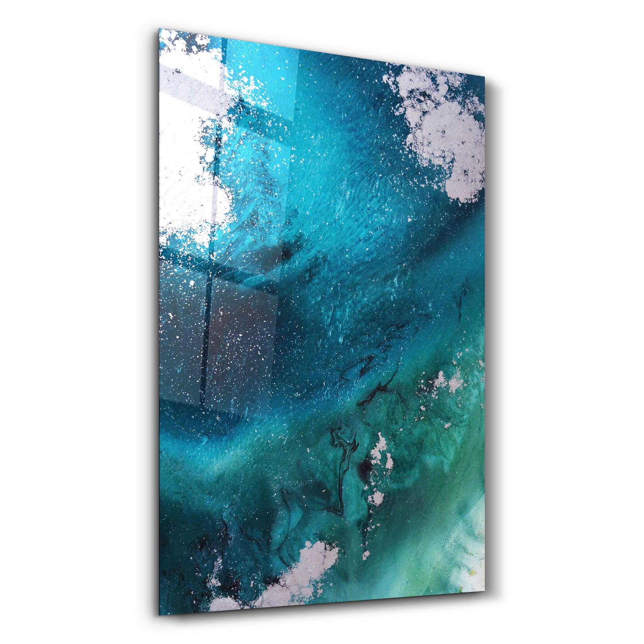 Bird's Eye In Blue | Glass Wall Art - Artdesigna