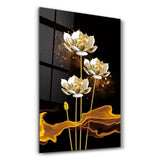 The Golden Leaf Plant | Glass Wall Art