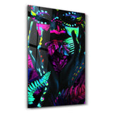Neon Face | Glass Wall Art