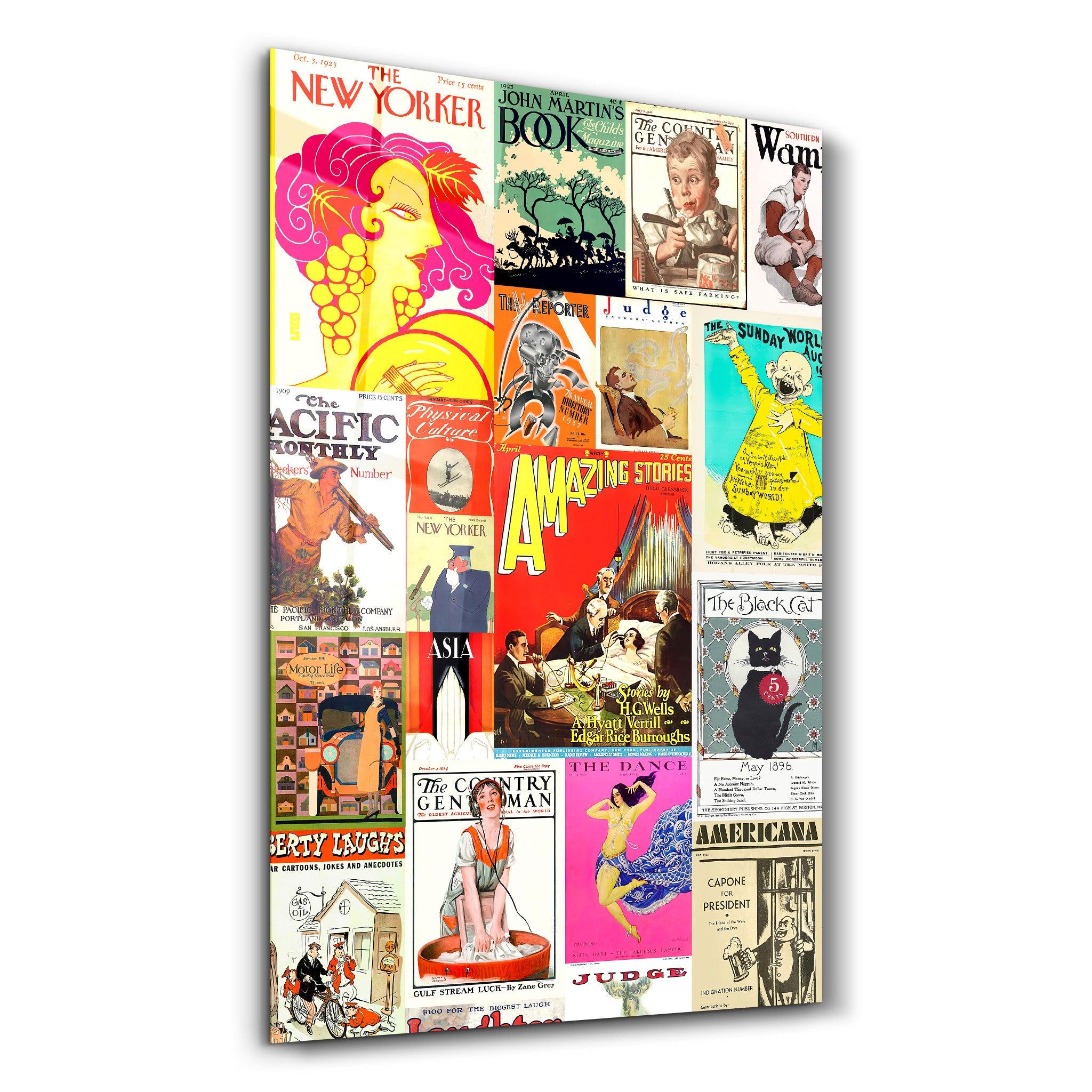 Retro Magazine Covers-3 - Glass Wall Art - Artdesigna