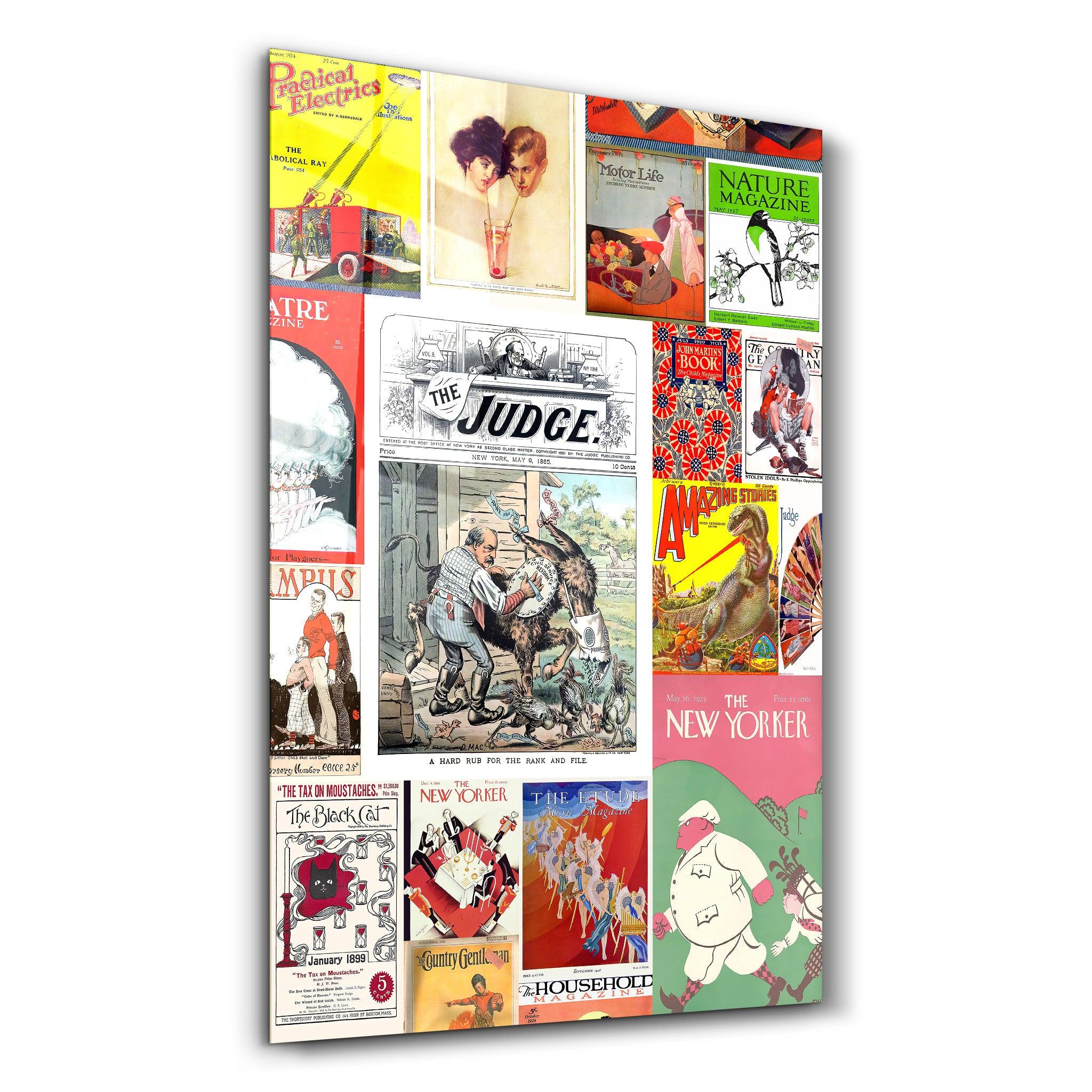 Retro Magazine Covers-10 - Glass Wall Art - Artdesigna