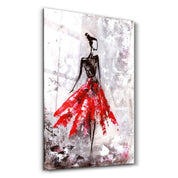 Ballerina (Red) | Glass Wall Art - Artdesigna