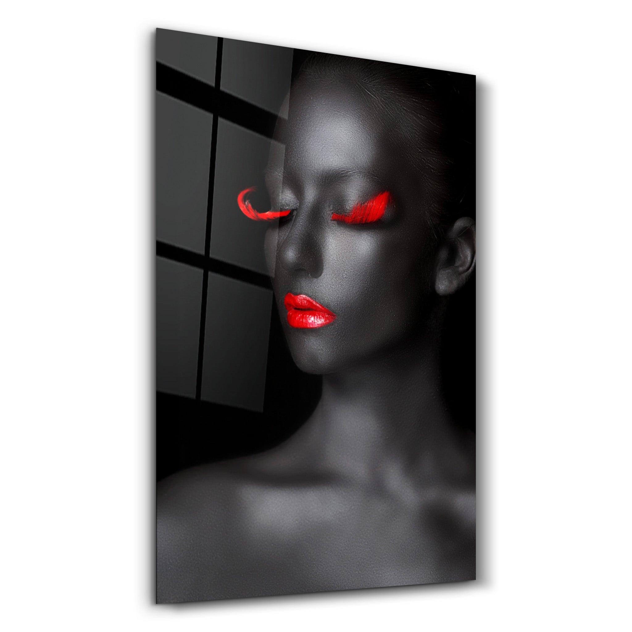 Red Expressions | Glass Wall Art - Artdesigna