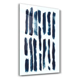 Blue Brush Marks V2 | Glass Wall Art