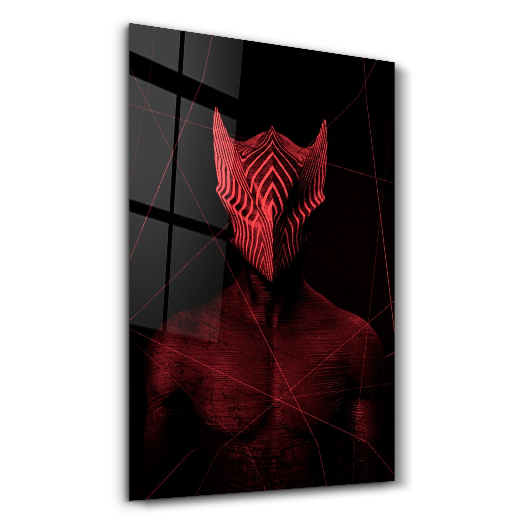 Abstract Masked Man V2 | Glass Wall Art - Artdesigna