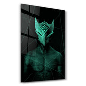 Abstract Masked Man V4 | Glass Wall Art - Artdesigna