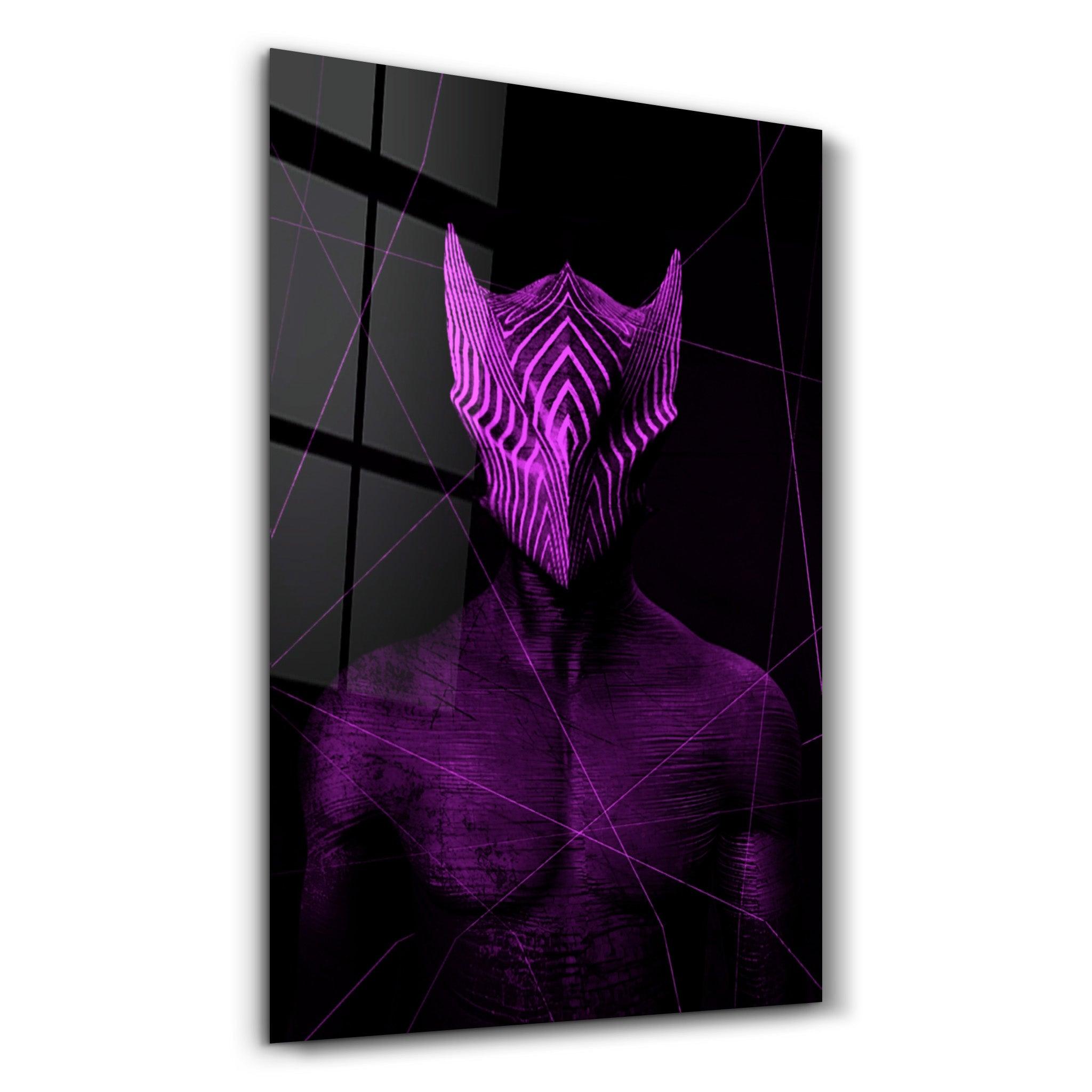 Abstract Masked Man V5 | Glass Wall Art - Artdesigna