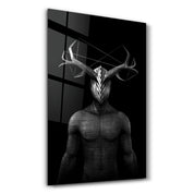 Abstract Masked Man V7 | Glass Wall Art - Artdesigna