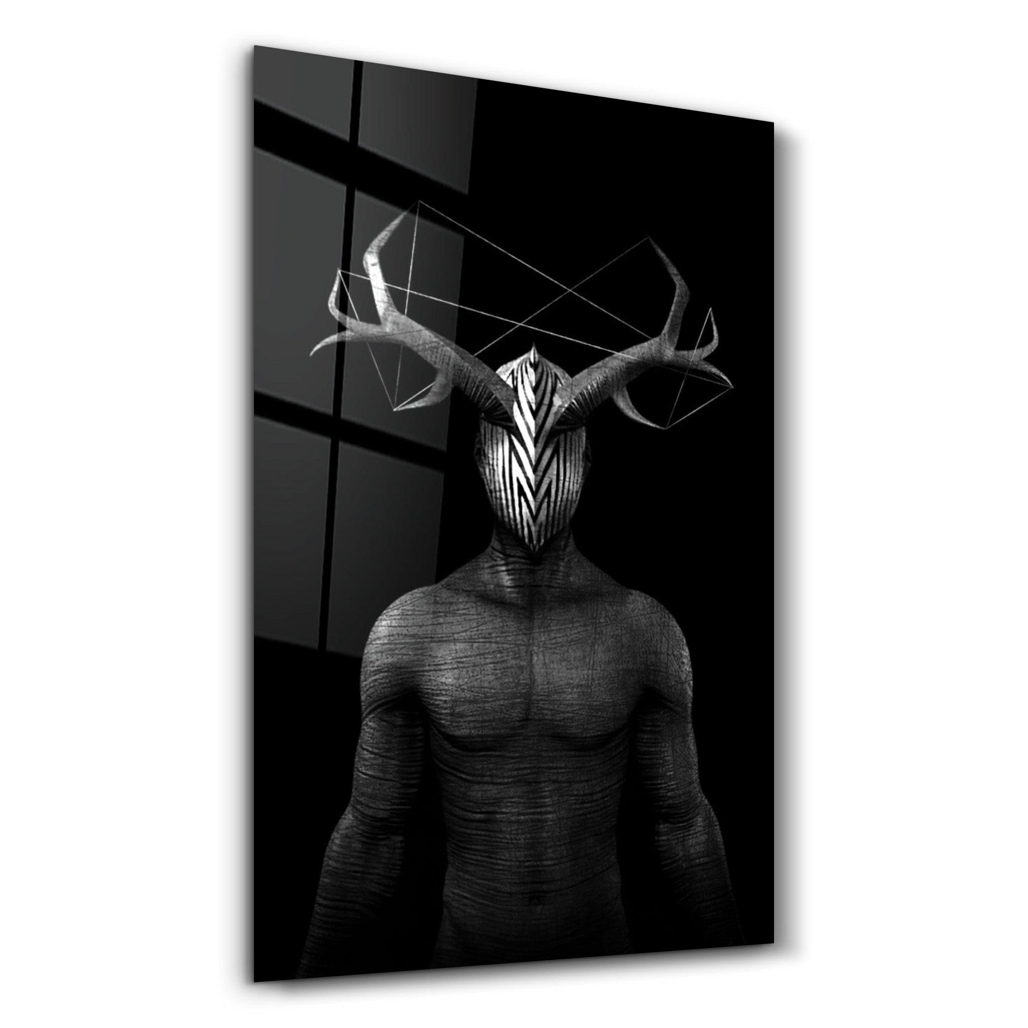 Abstract Masked Man V7 | Glass Wall Art - Artdesigna