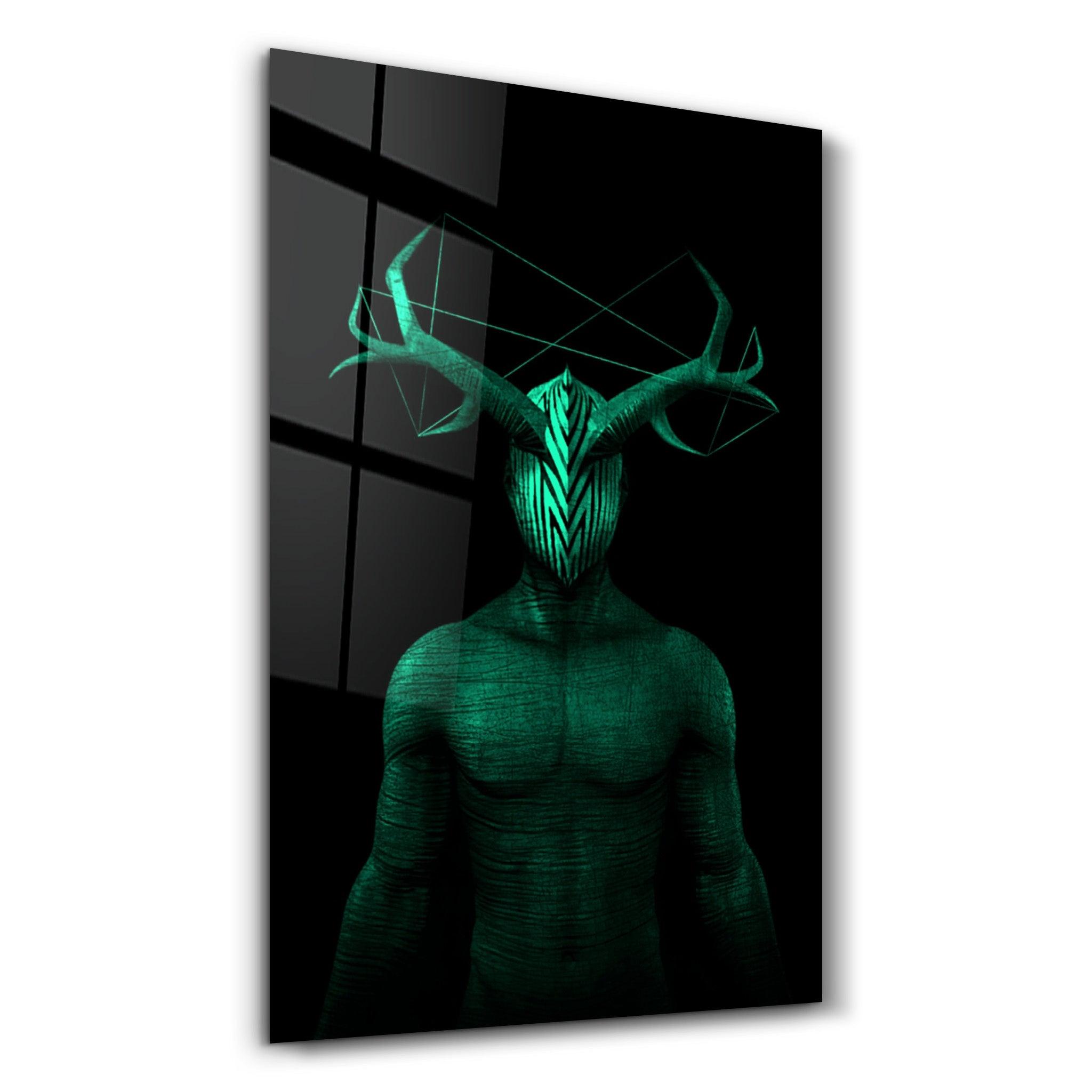 Abstract Masked Man V10 | Glass Wall Art - Artdesigna