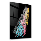 Modern Line Abstract V14 | Glass Wall Art - Artdesigna