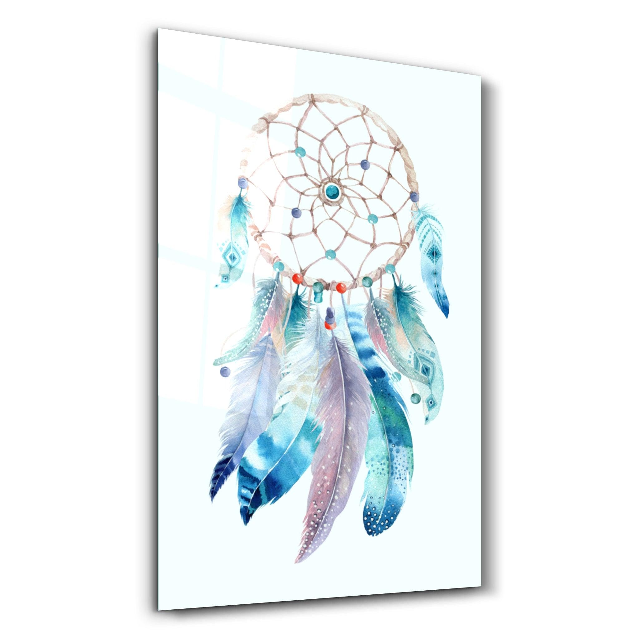 Abstract Feathers | Glass Wall Art - Artdesigna