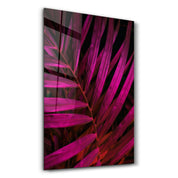 Purple Leaves | Glass Wall Art - Artdesigna