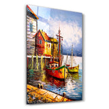 Boats and Houses | Glass Wall Art