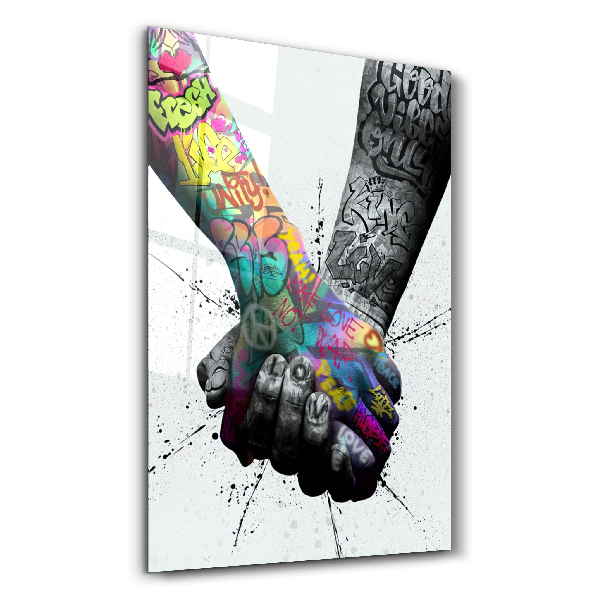 Handhold | Glass Wall Art - Artdesigna