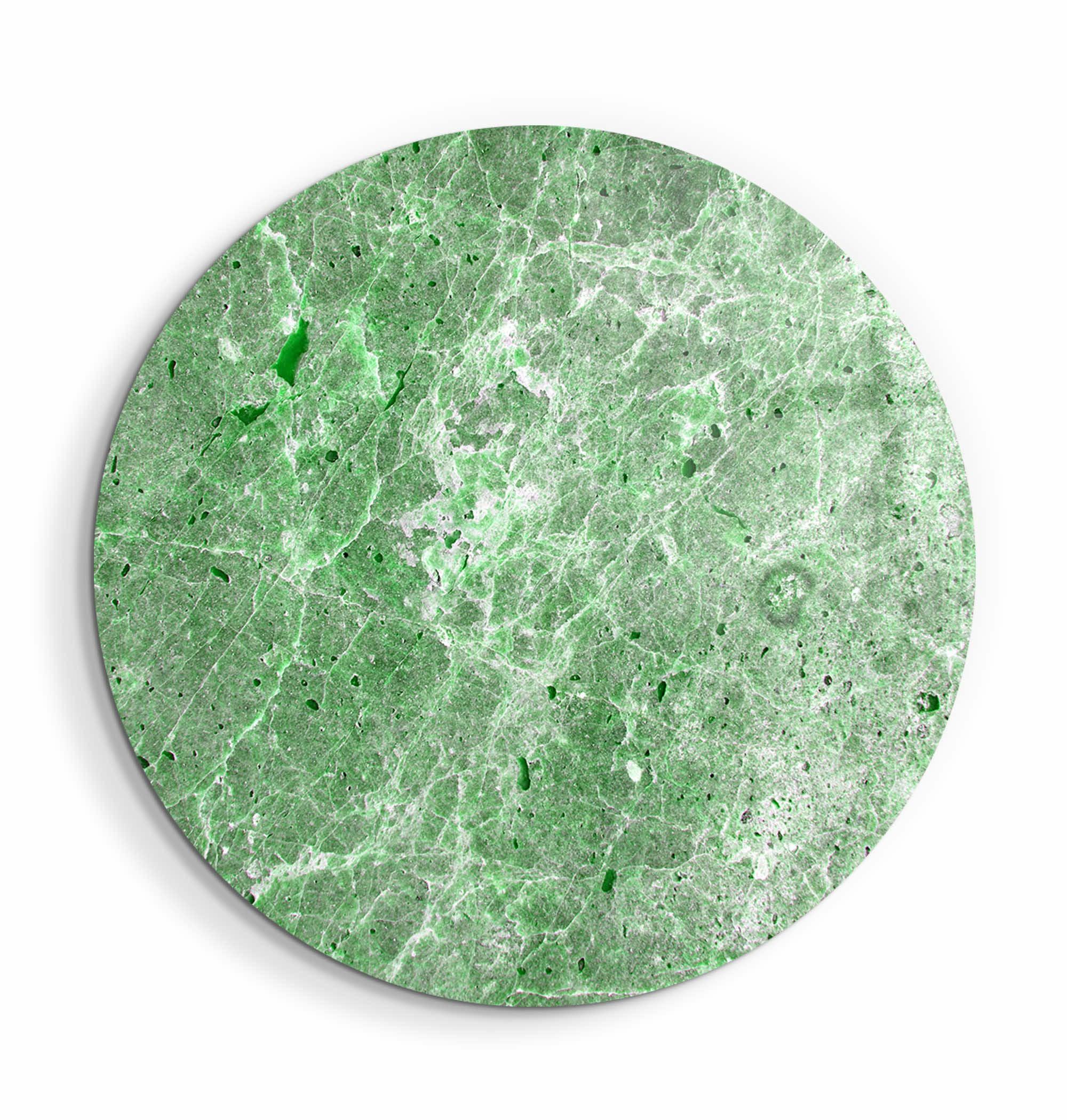 ・"Marble Stone - Green"・Rounded Glass Wall Art - ArtDesigna Glass Printing Wall Art