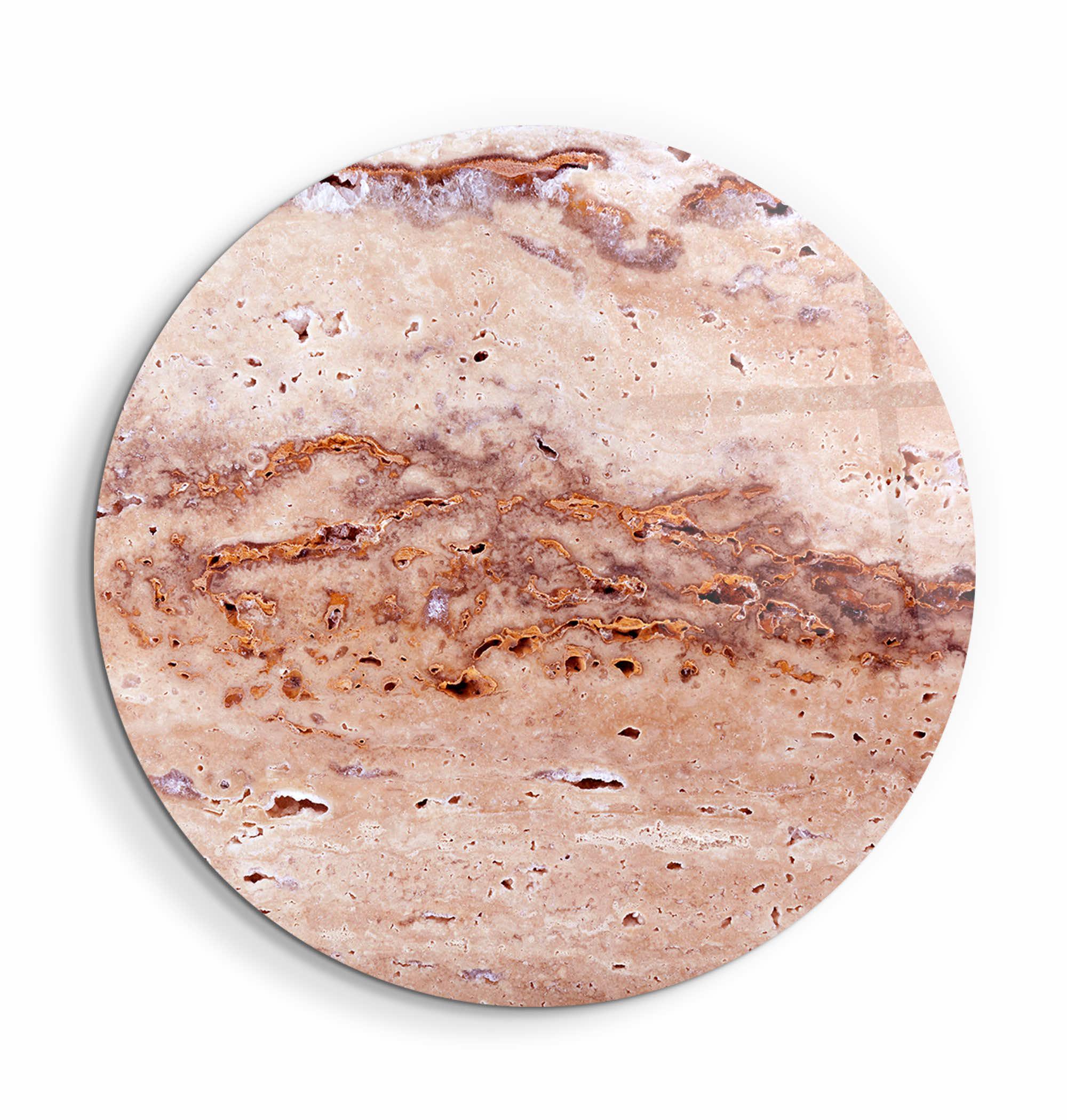 ・"Travertine - SunSet "・Rounded Glass Wall Art - ArtDesigna Glass Printing Wall Art