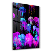 Jellyfish | Glass Wall Art - Artdesigna