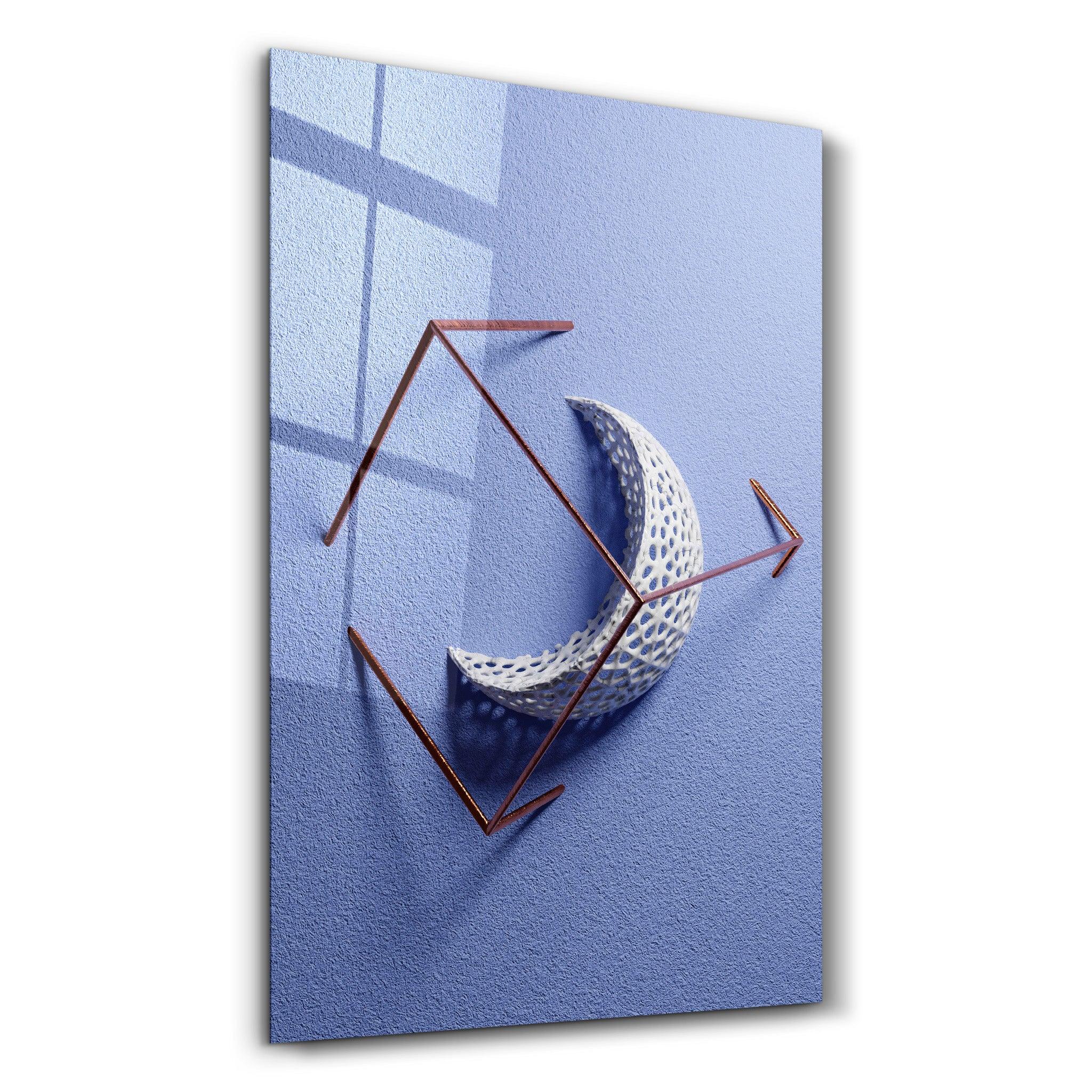 Moon in Cage | Designers Collection Glass Wall Art - Artdesigna