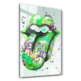Tongue - Green | Designer's Collection Glass Wall Art