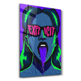 Explicit - Blue | Designer's Collection Glass Wall Art