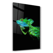 Iguana Green | Designer's Collection Glass Wall Art - Artdesigna