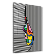 Lines and Face | Designer's Collection Glass Wall Art - Artdesigna