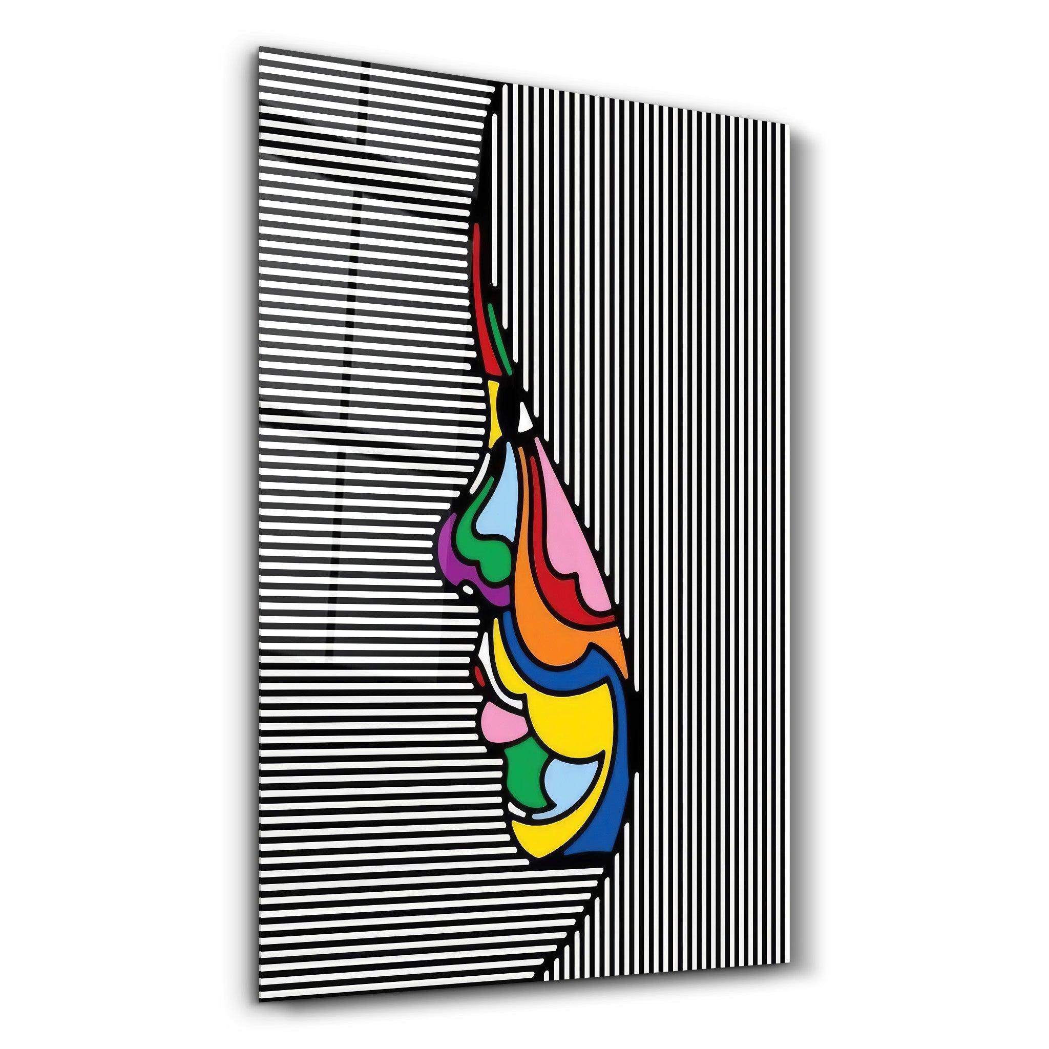 Lines and Face | Designer's Collection Glass Wall Art - Artdesigna