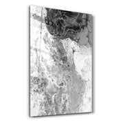 Abstract Black and White Ink Drops | Designer's Collection Glass Wall Art - Artdesigna