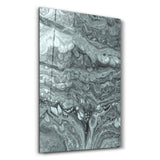 Abstract Gray Green Ink Drops | Designer's Collection Glass Wall Art