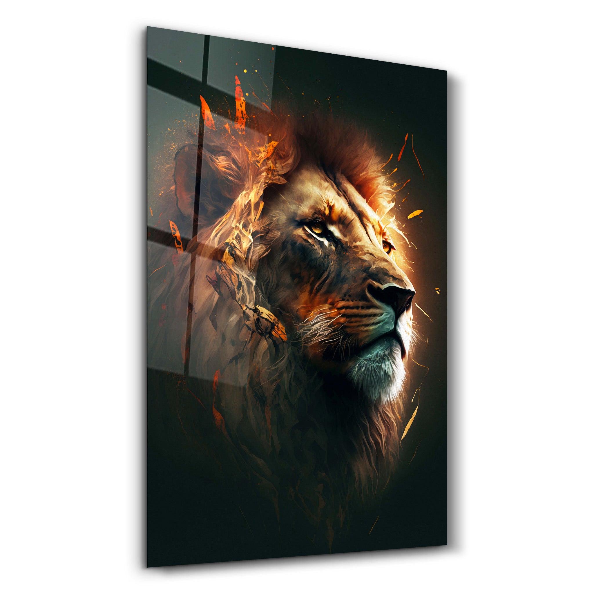 Fire Lord | Secret World Collection Glass Wall Art - Artdesigna